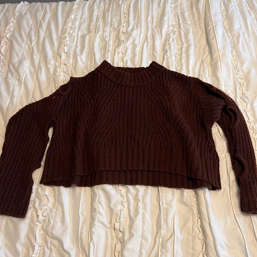 maroon cropped sweater